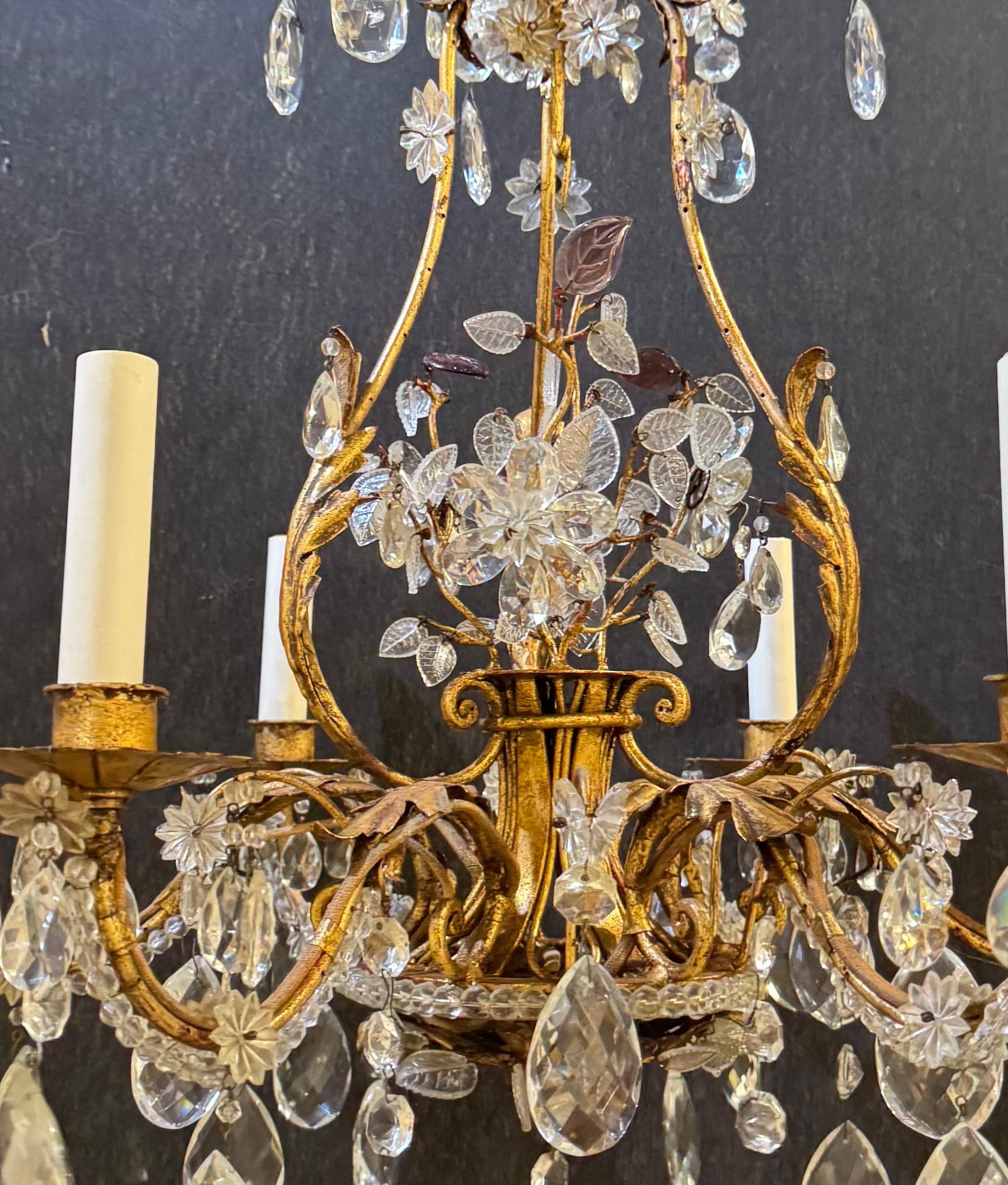 1930 French Bagues Chandelier 6 Lights In Good Condition For Sale In New York, NY