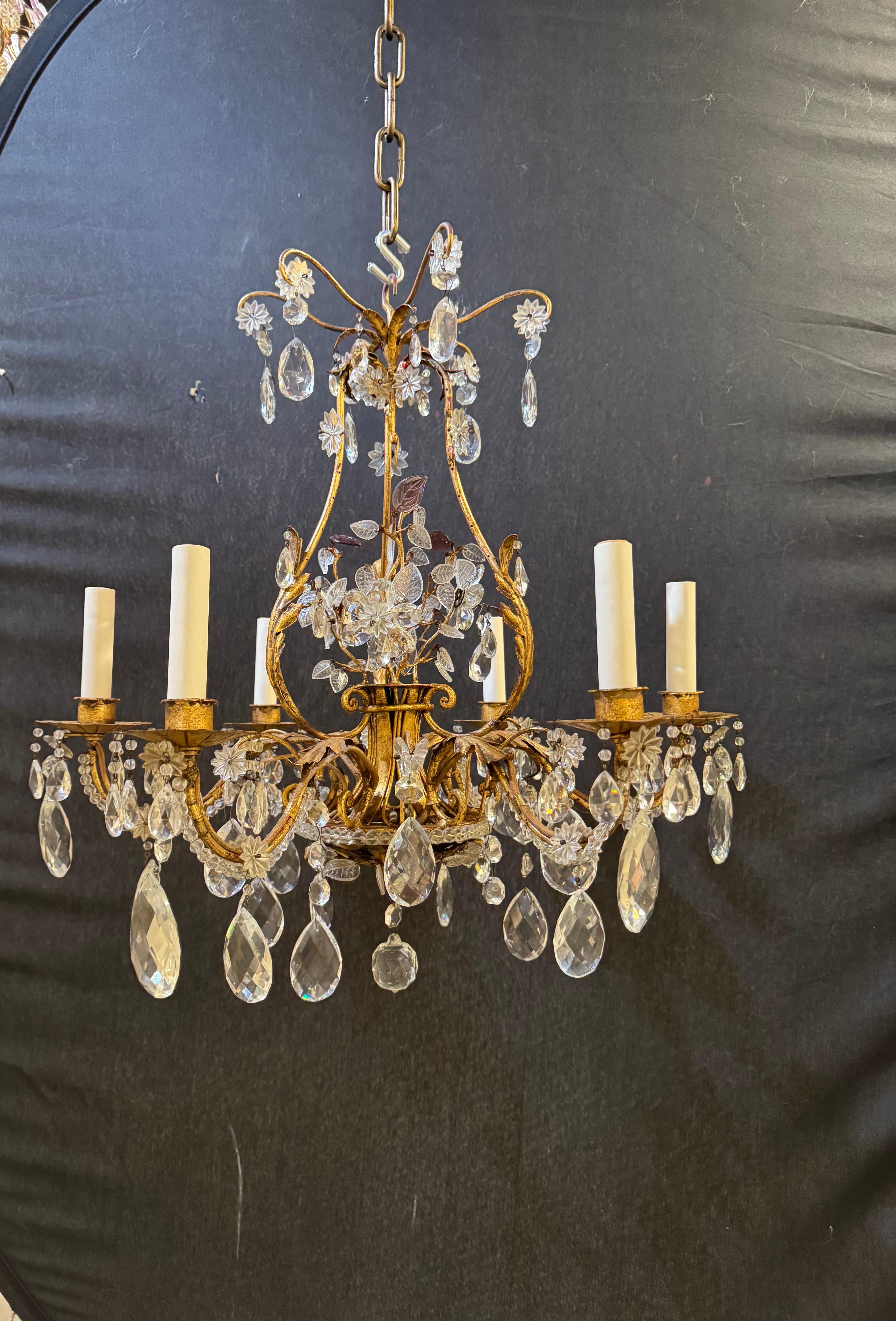Metal 1930 French Bagues Chandelier 6 Lights For Sale