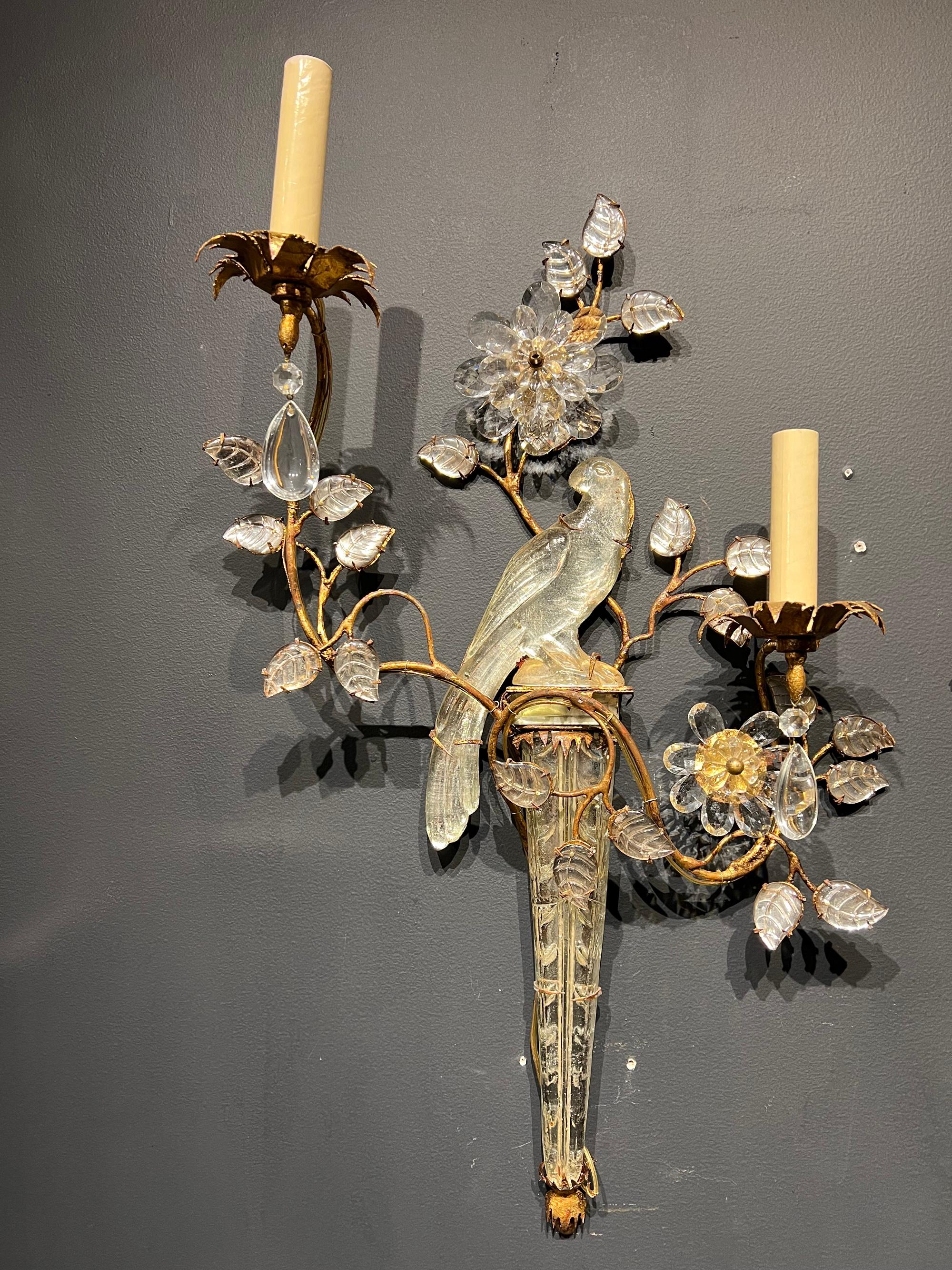 1930 French Bird Sconces In Good Condition In Astoria, NY
