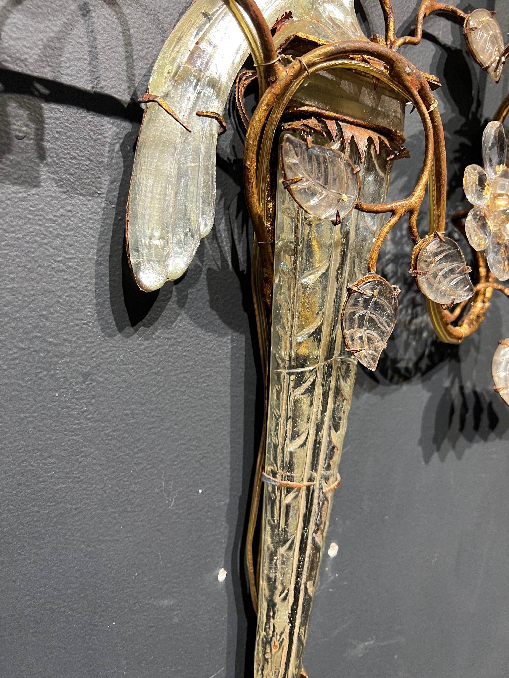 Metal 1930 French Bird Sconces