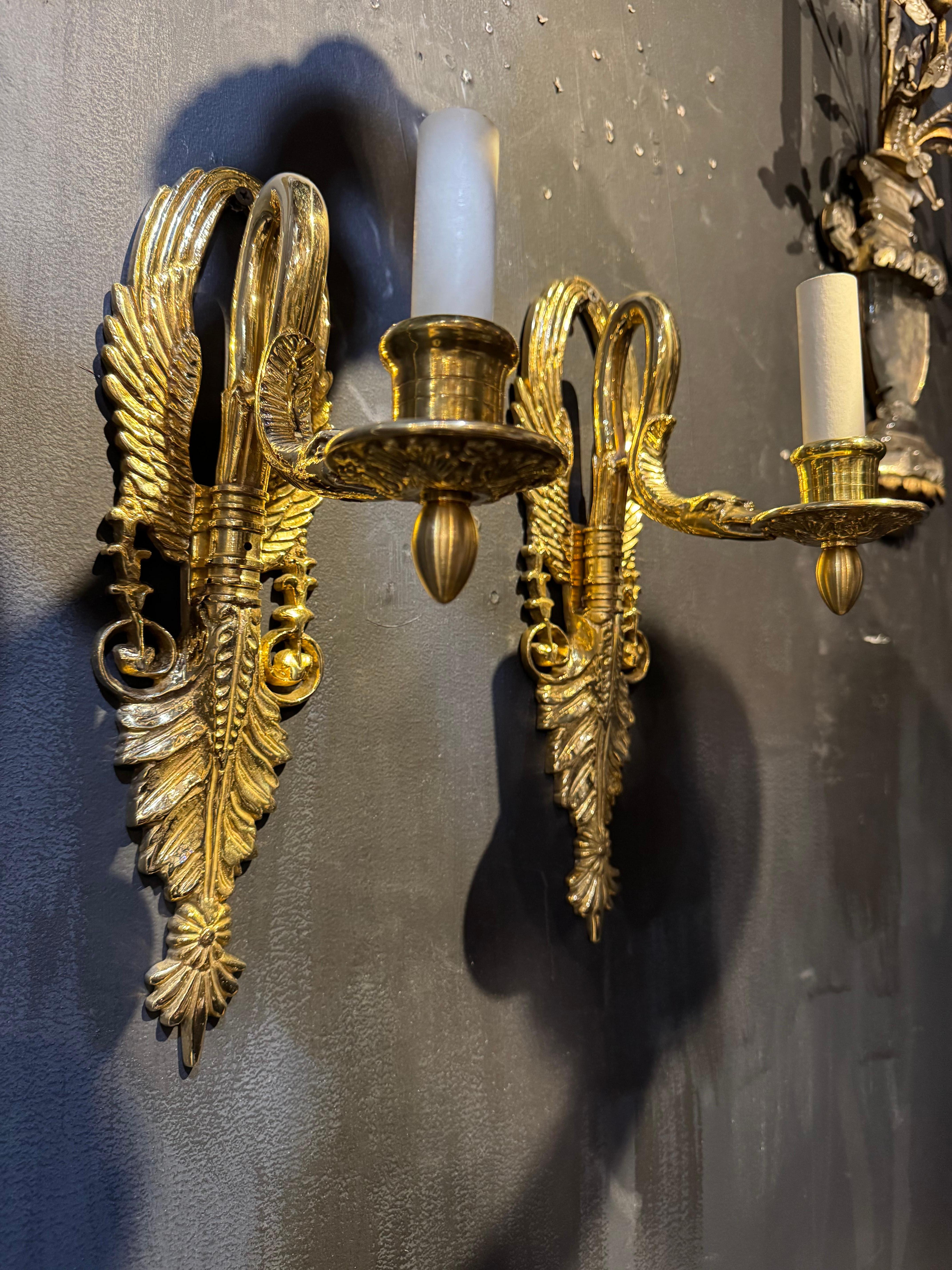 Stile impero 1930 Luci di bronzo Impero Francese 1 Luce 14