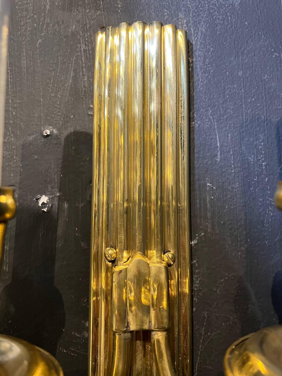 Mid-20th Century 1930' French Gilt Bronze Small Sconces  For Sale