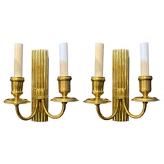Vintage 1930' French Gilt Bronze Small Sconces 