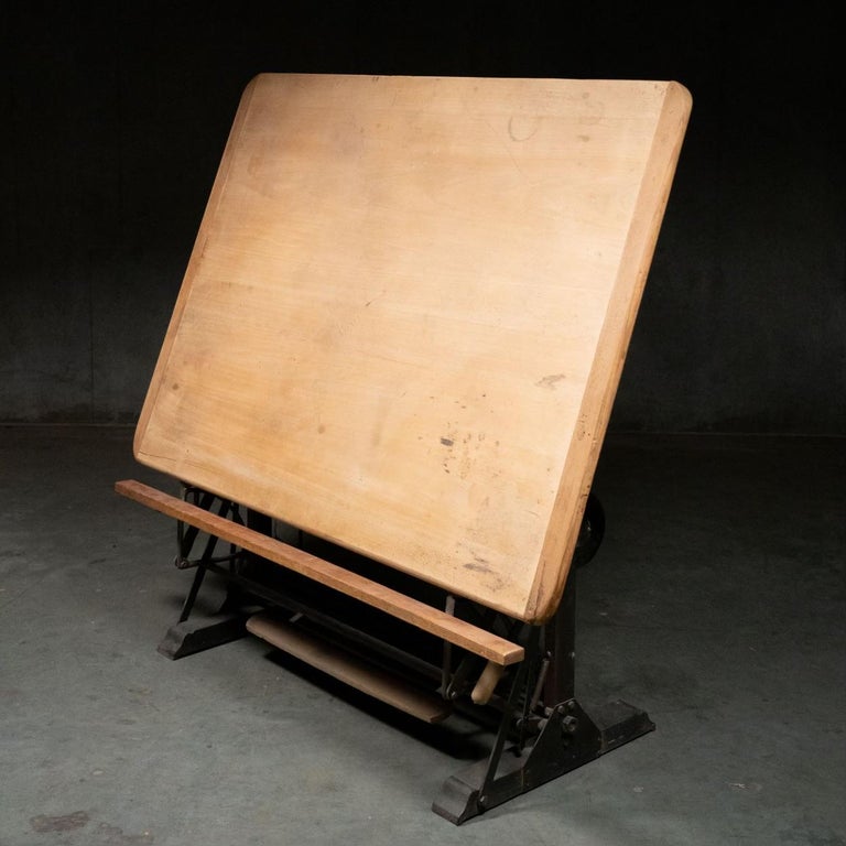 French Industrial Architect Drafting Table - Walnut