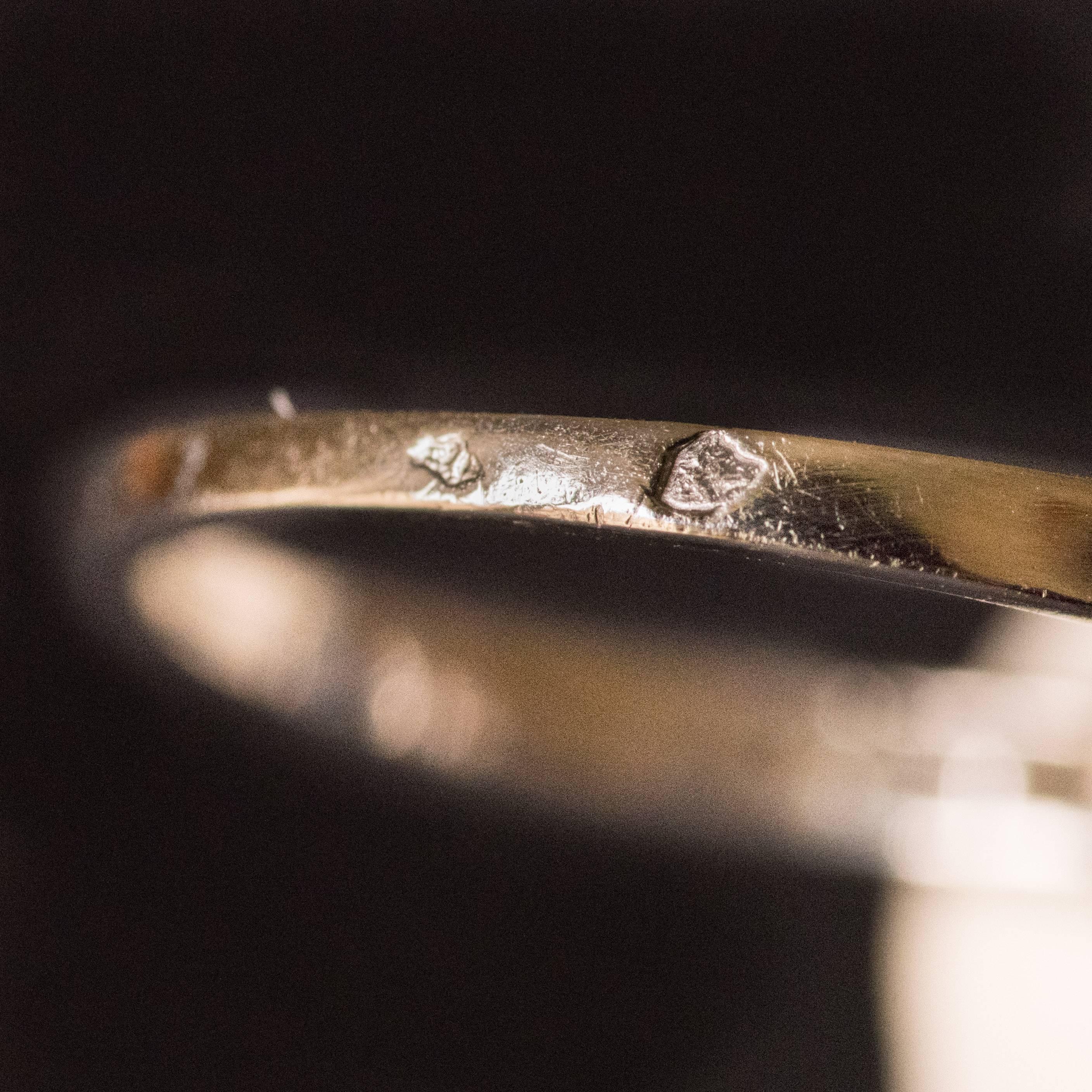 1930 French Platinium Art Deco Sapphire Solitaire Diamond Ring 4