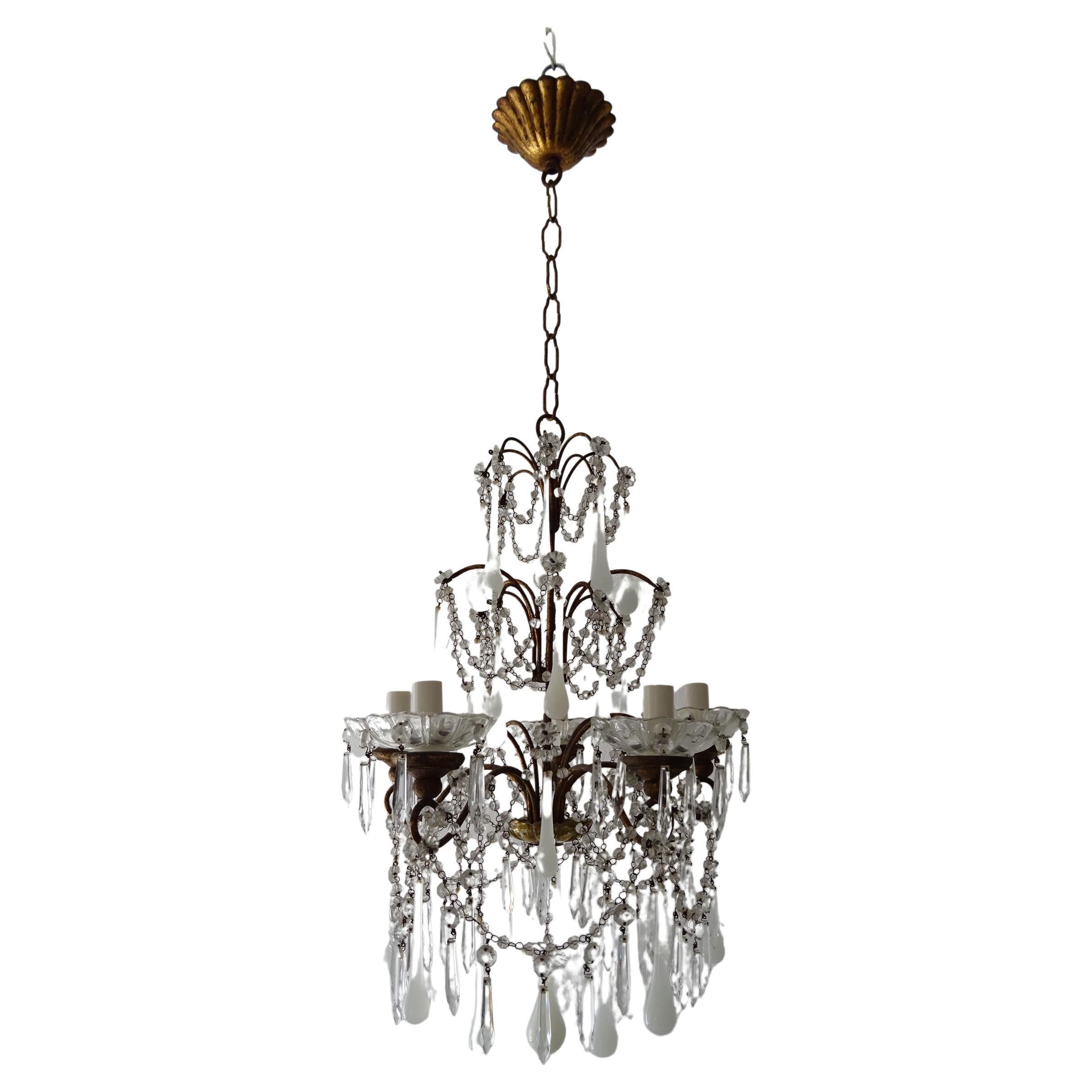 L208 Pink Opaline Chandelier main image 1