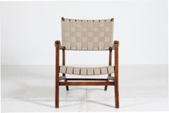 1930 Fritz Hansen Style Scandinavian Modern Easy Chair Beeche with Canvas Webbing
