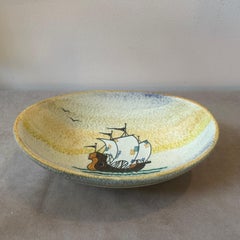 Cuenco de cerámica italiana futurista de 1930 de Ivos Pacetti para La Fiamma Albisola