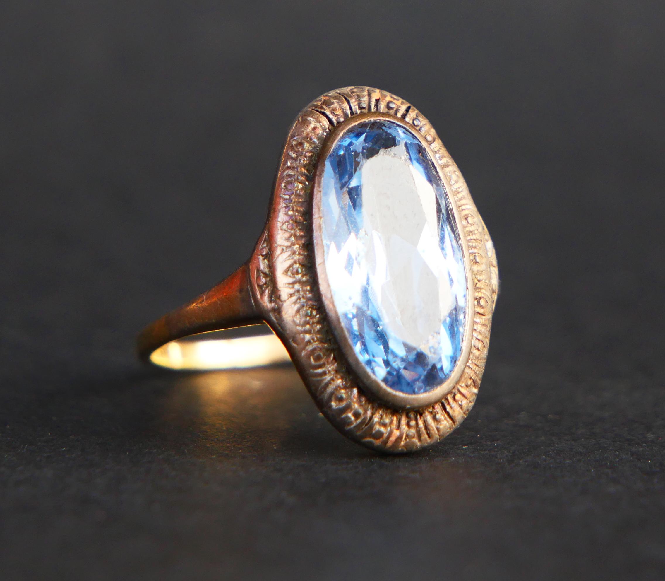 1930 Anello tedesco Spinello in oro massiccio 18 carati Ø US7,5 / 4,26gr in vendita 5