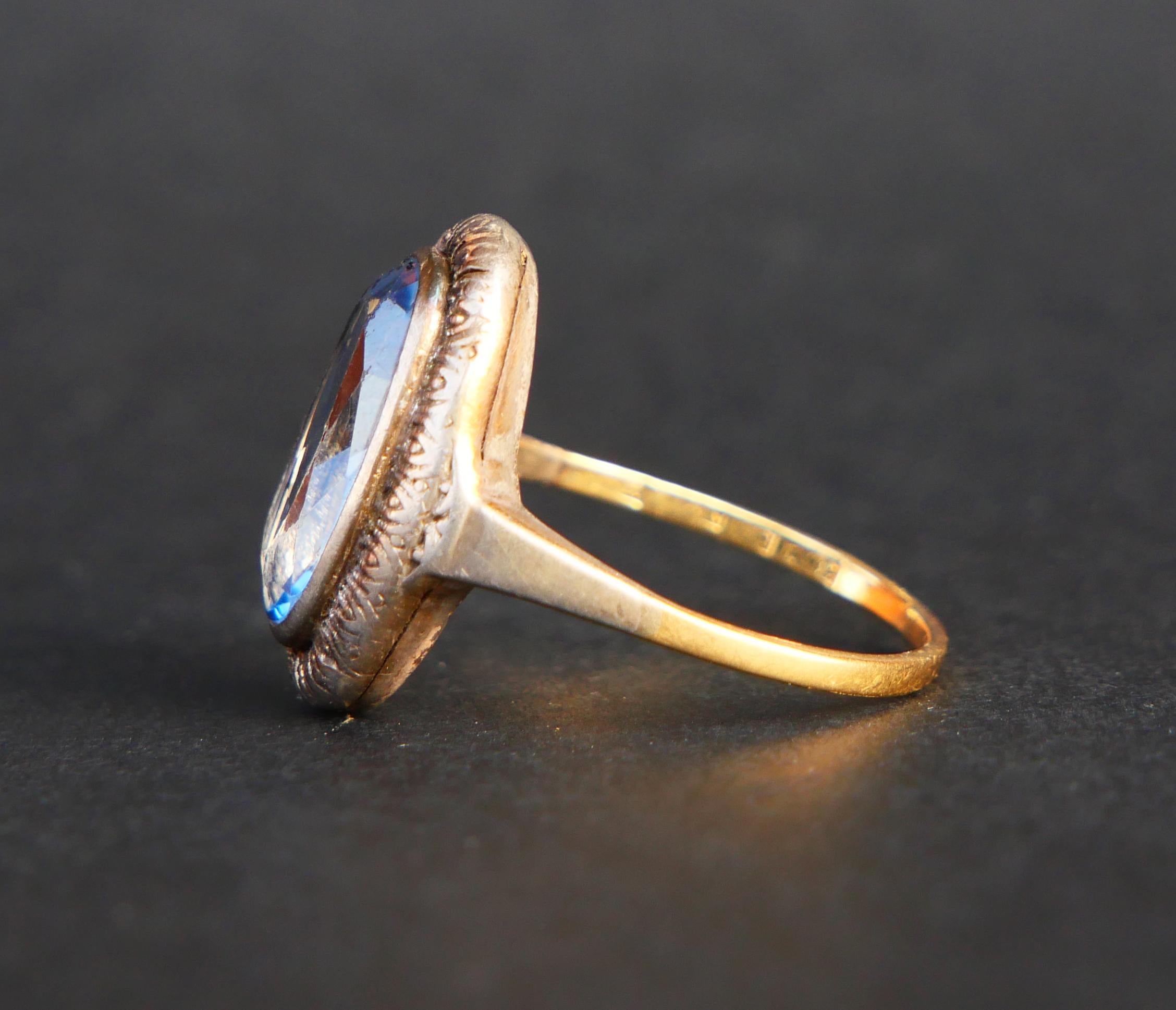 1930 Anello tedesco Spinello in oro massiccio 18 carati Ø US7,5 / 4,26gr in vendita 6