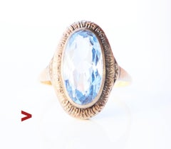 1930 German Ring Spinel solid 18K Gold Silver Ø US7.5 / 4.26gr