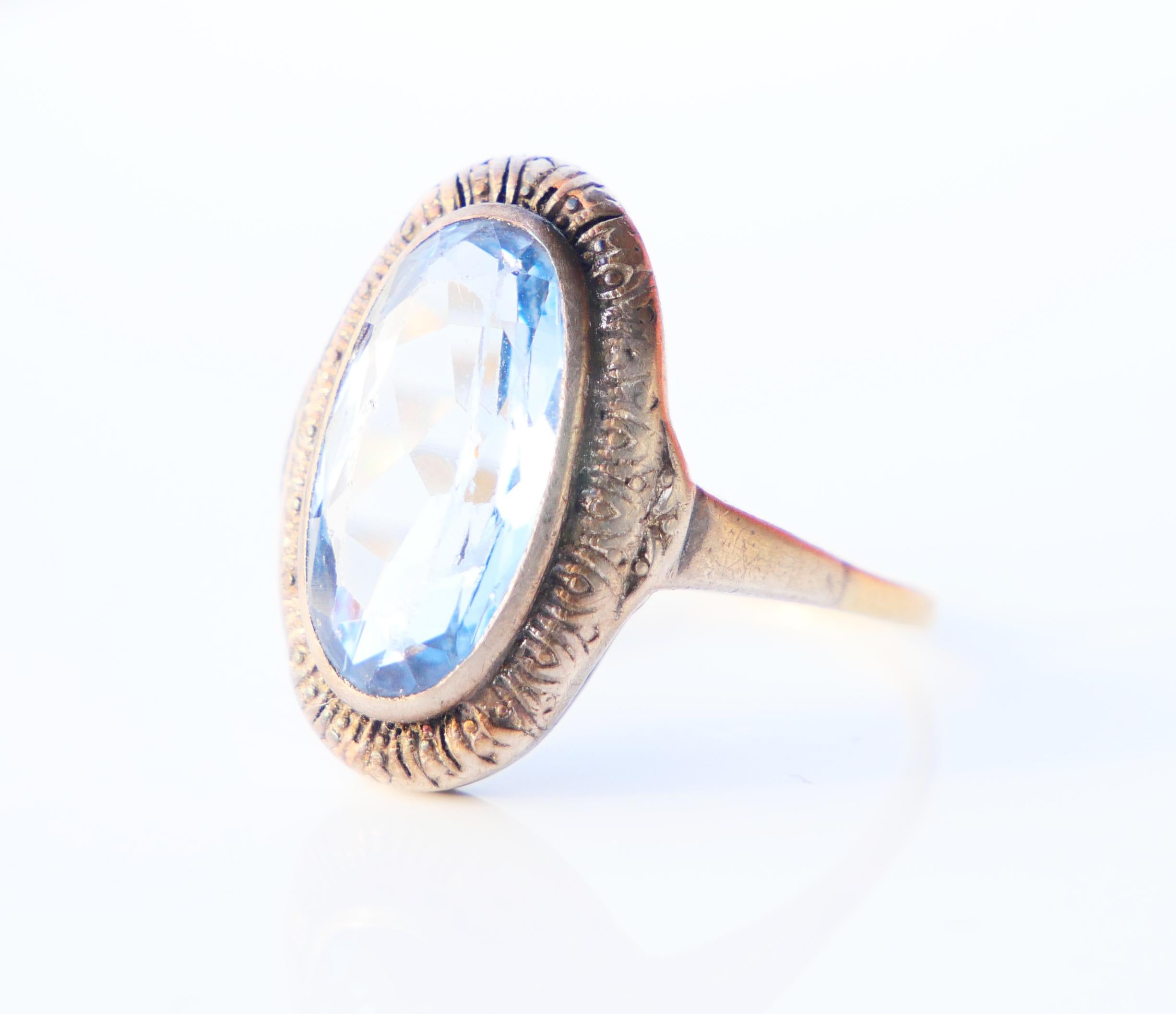 Art Déco 1930 Anello tedesco Spinello in oro massiccio 18 carati Ø US7,5 / 4,26gr in vendita