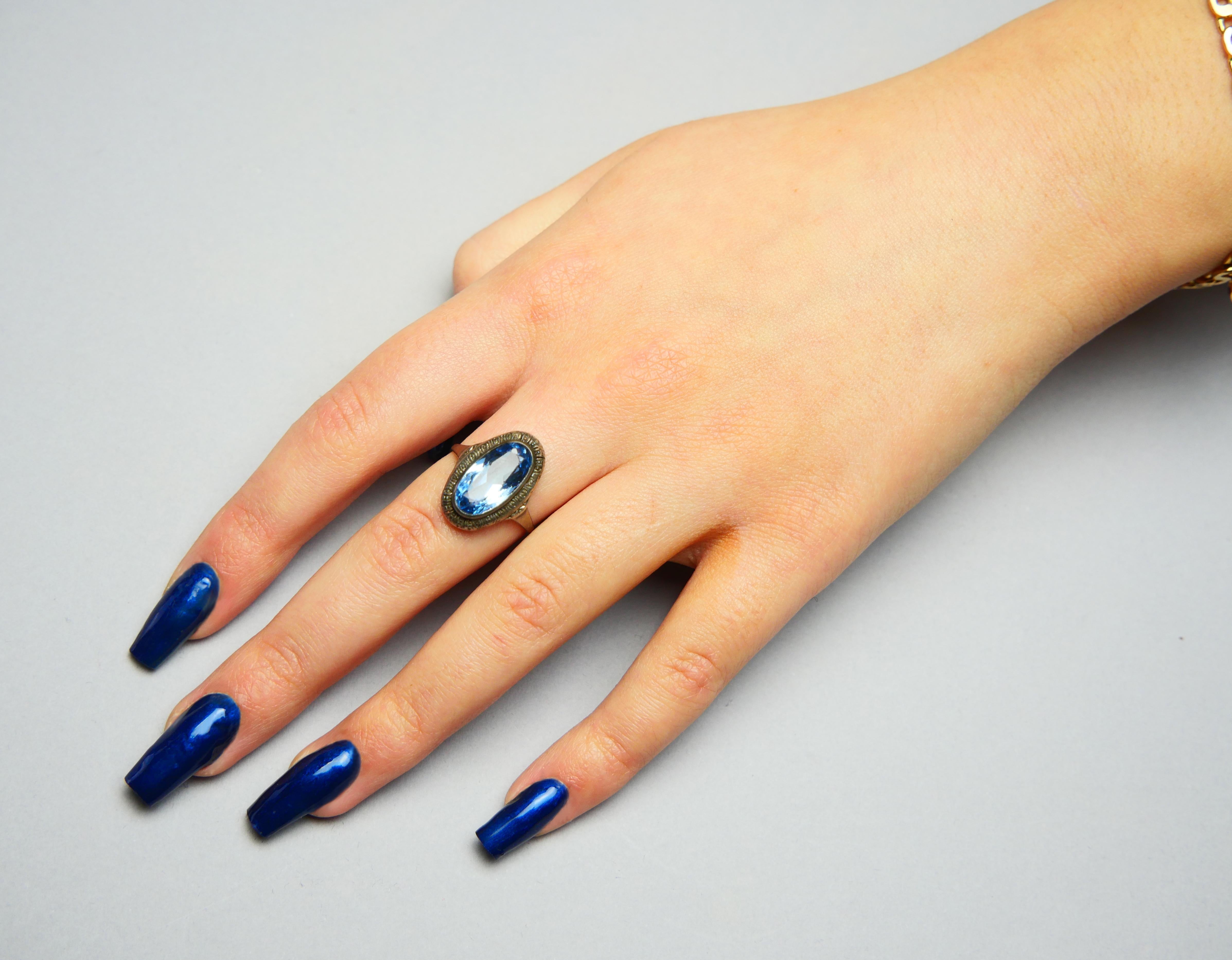 Donna 1930 Anello tedesco Spinello in oro massiccio 18 carati Ø US7,5 / 4,26gr in vendita