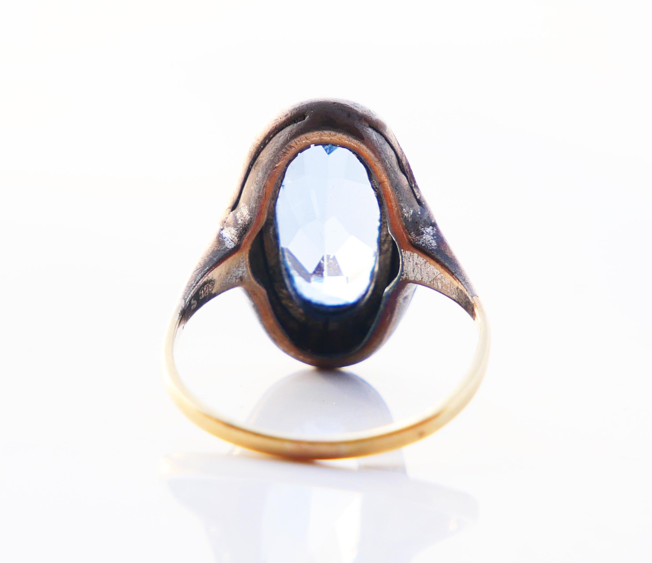 1930 Anello tedesco Spinello in oro massiccio 18 carati Ø US7,5 / 4,26gr in vendita 1