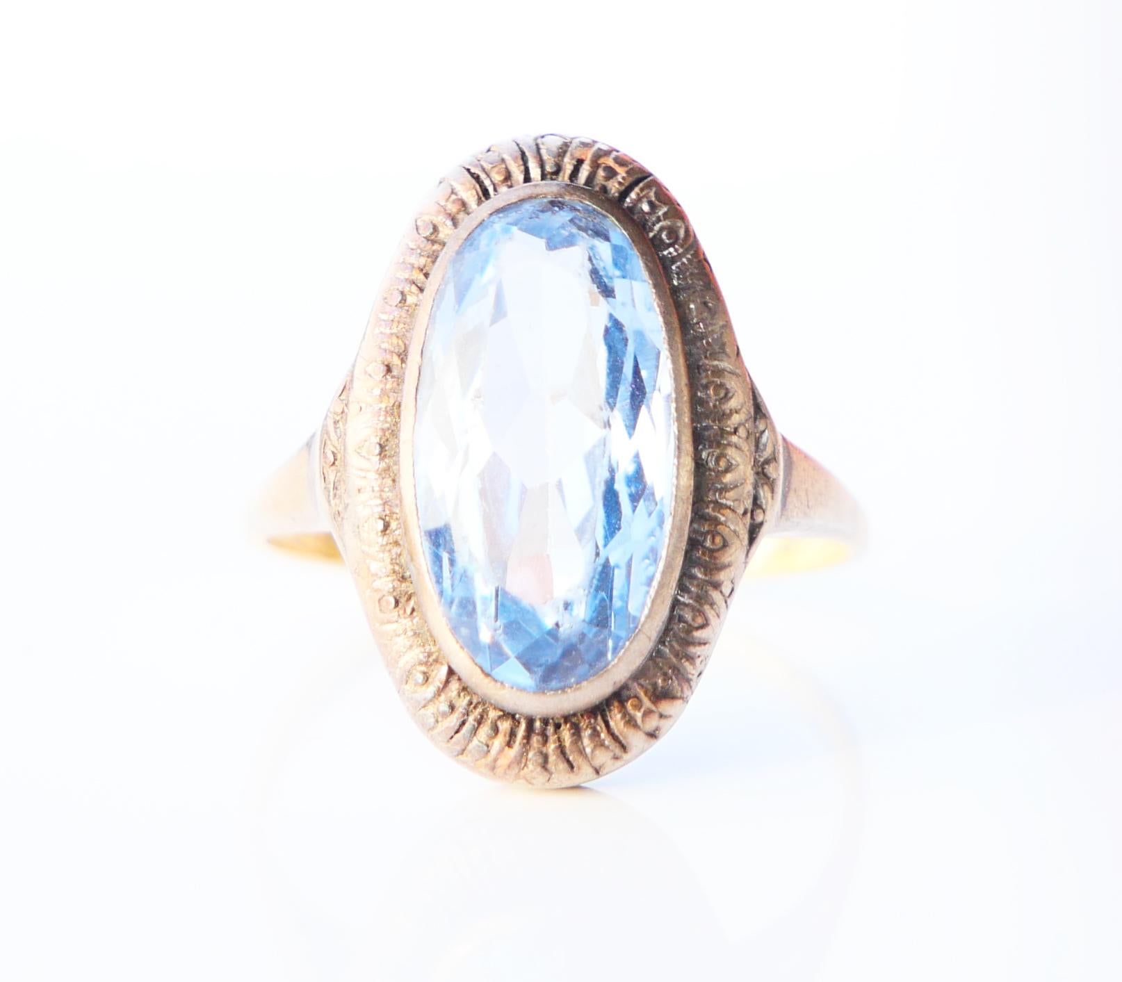 1930 Anello tedesco Spinello in oro massiccio 18 carati Ø US7,5 / 4,26gr in vendita 3