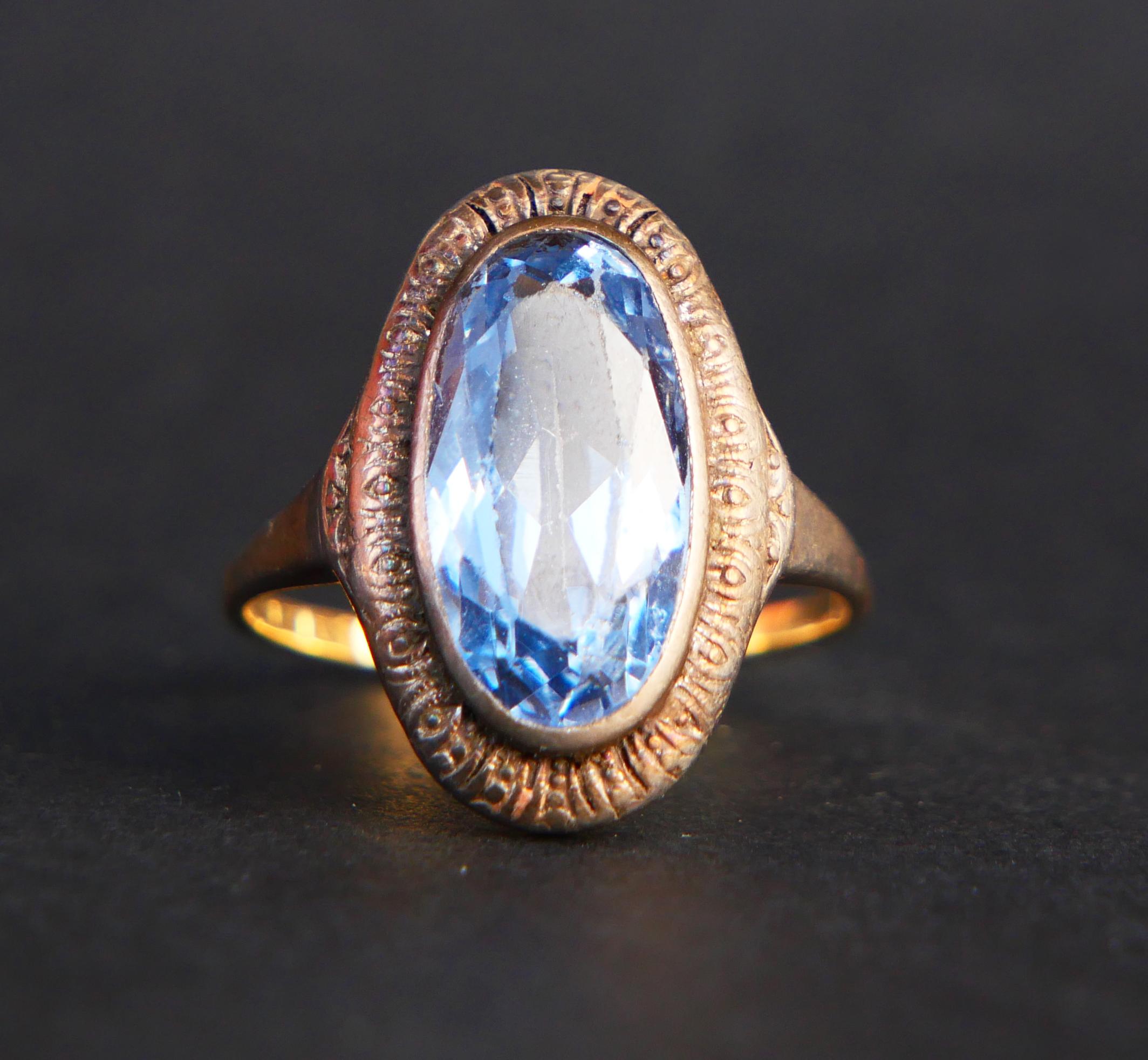 1930 Anello tedesco Spinello in oro massiccio 18 carati Ø US7,5 / 4,26gr in vendita 4