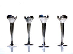 1930 Gio Ponti Calderoni Alpacca Silver Metal Vase _ set of 04