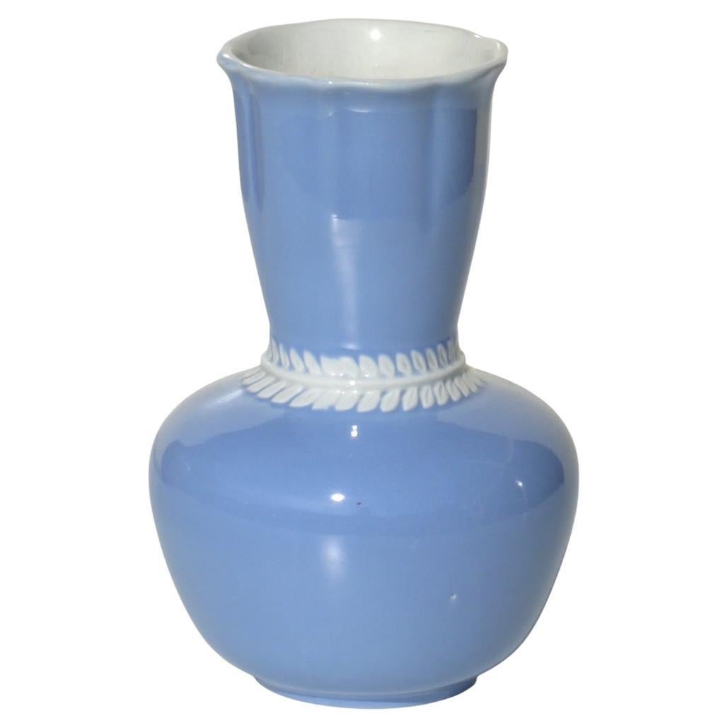1930 Giovanni Gariboldi San Cristoforo Blue Italian Ceramic Art Deco Vase For Sale
