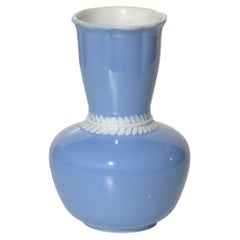 1930 Giovanni Gariboldi San Cristoforo Blue Italian Ceramic Art Deco Vase