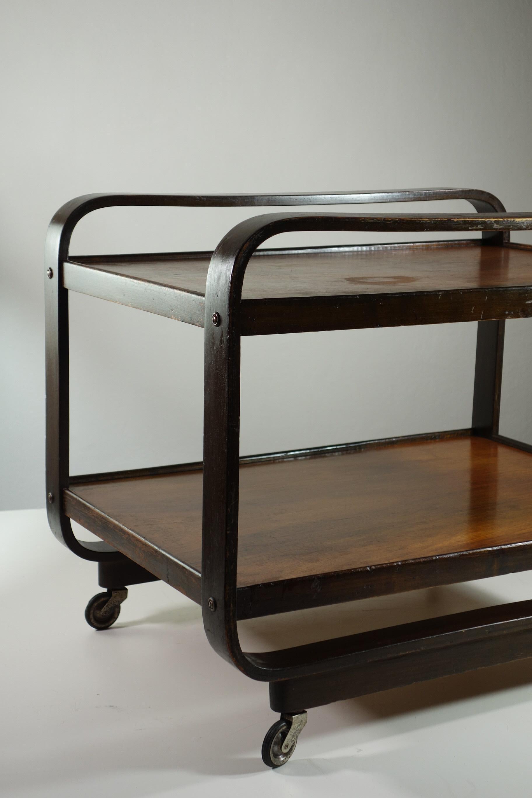 1930 Giuseppe Pagano Maggioni Carro de bar de madera contrachapada de diseño racionalista Italiano en venta