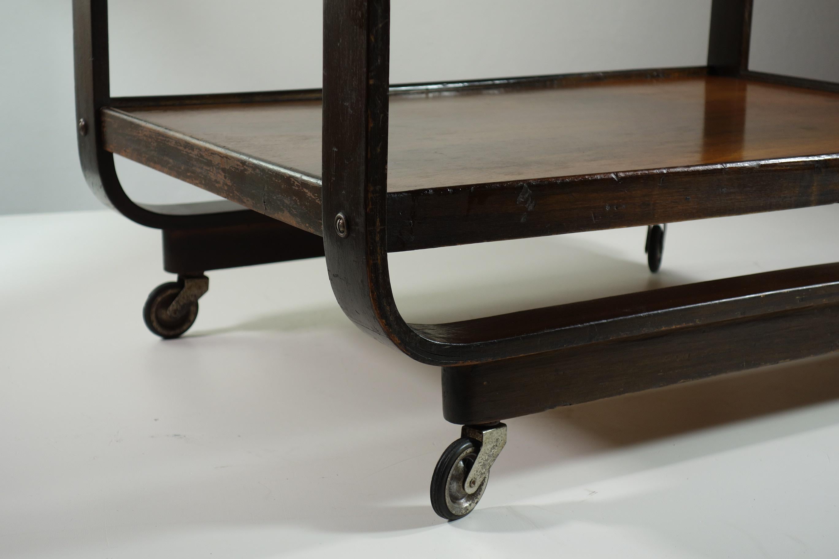 1930 Giuseppe Pagano Maggioni Carro de bar de madera contrachapada de diseño racionalista en Bueno estado para la venta en Brescia, IT