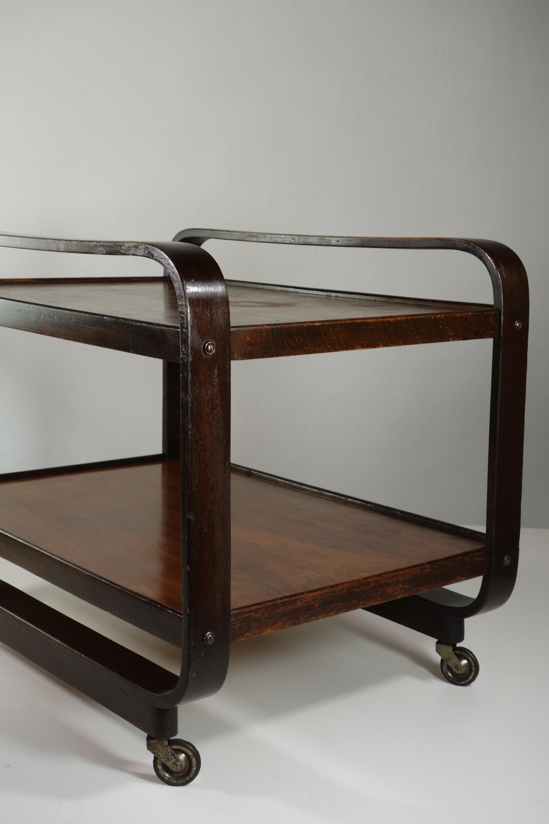 1930 Giuseppe Pagano Maggioni Carro de bar de madera contrachapada de diseño racionalista en venta 1