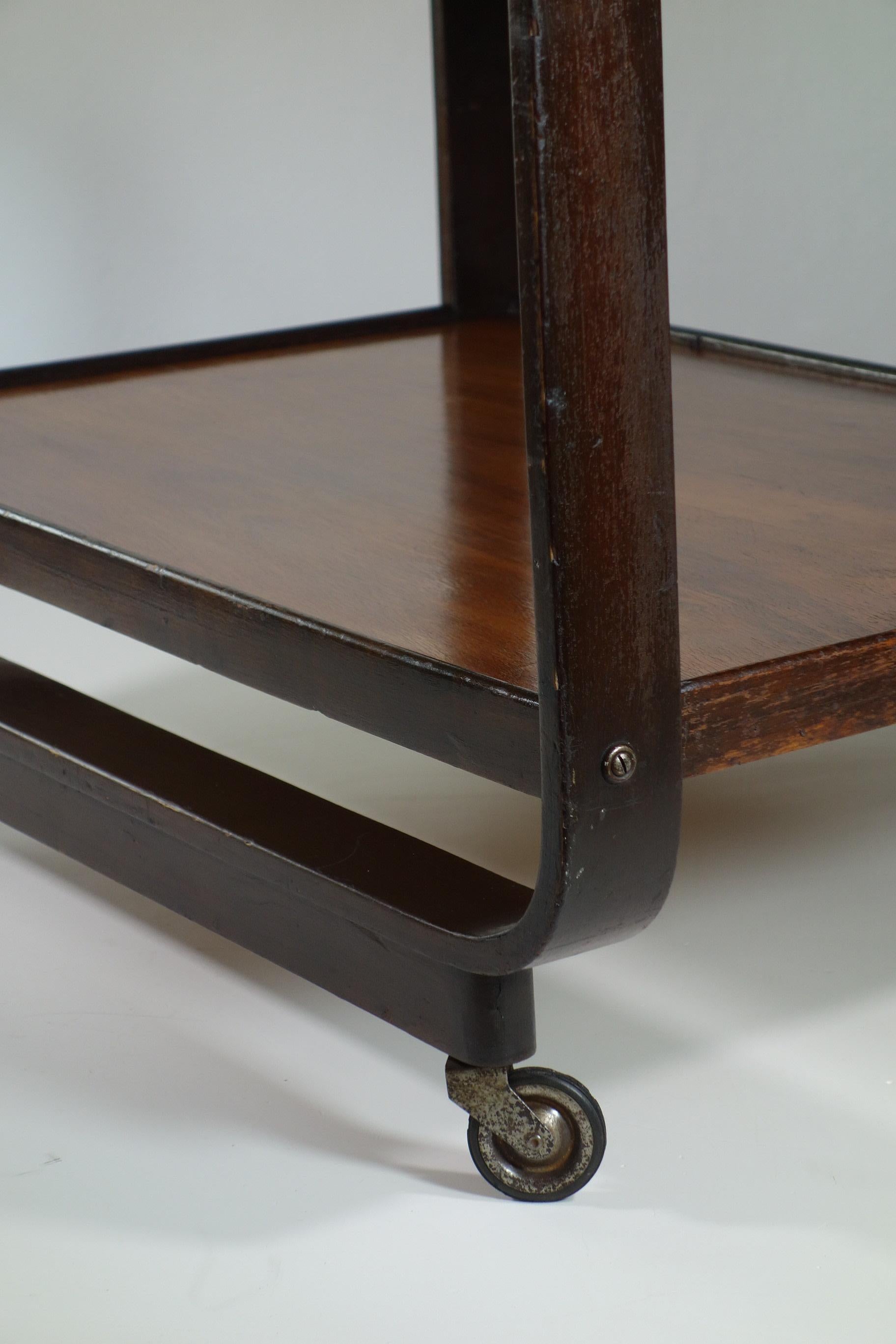 1930 Giuseppe Pagano Maggioni Carro de bar de madera contrachapada de diseño racionalista en venta 2