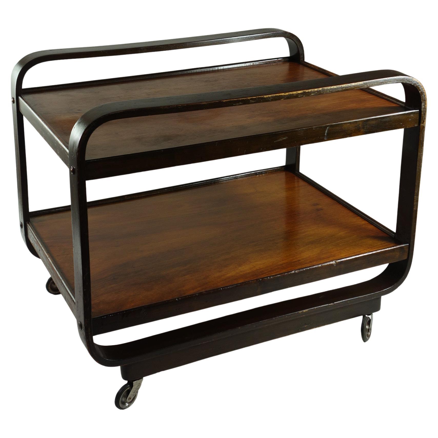 1930 Giuseppe Pagano Maggioni Carro de bar de madera contrachapada de diseño racionalista
