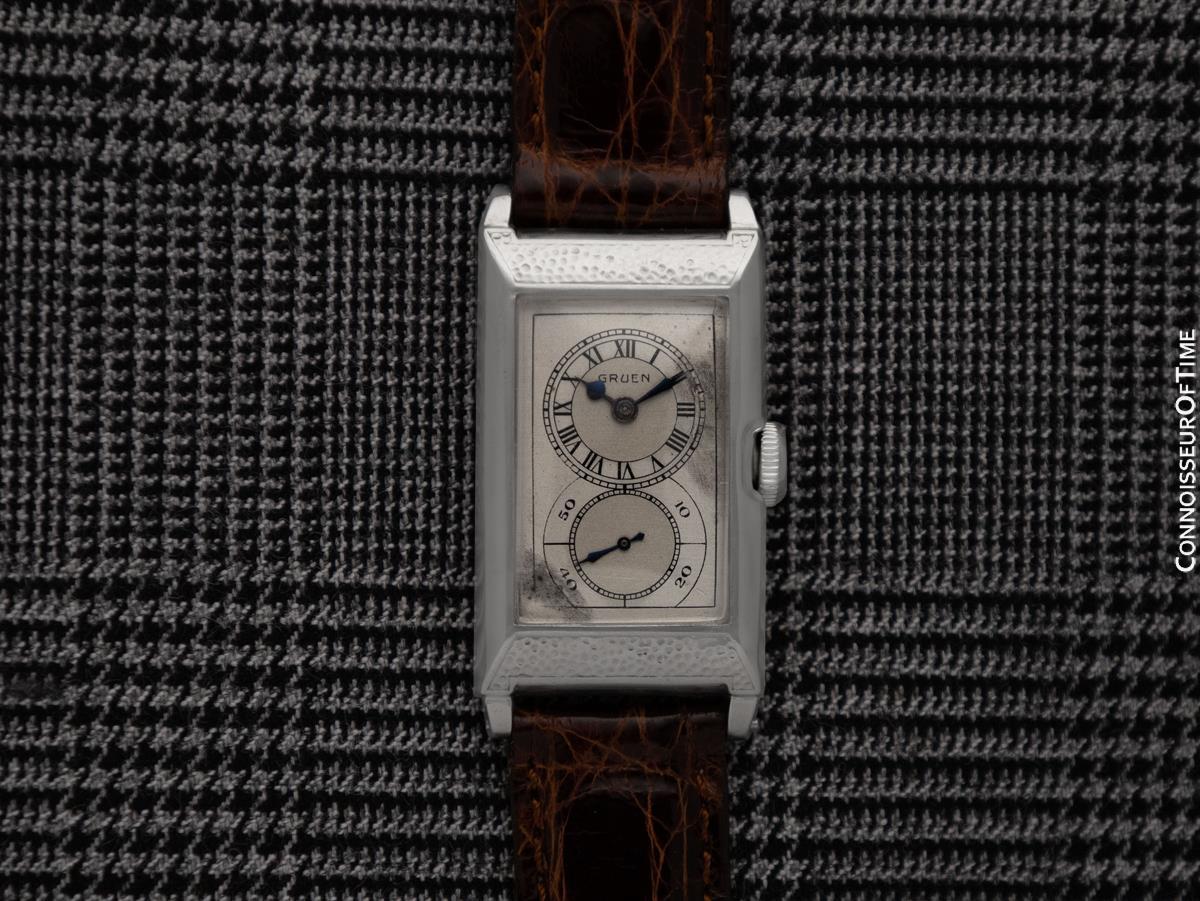 1930 Gruen Vintage Techni - Quadron (Rolex Prince) Watch, 14K Gold-Filled en vente 6
