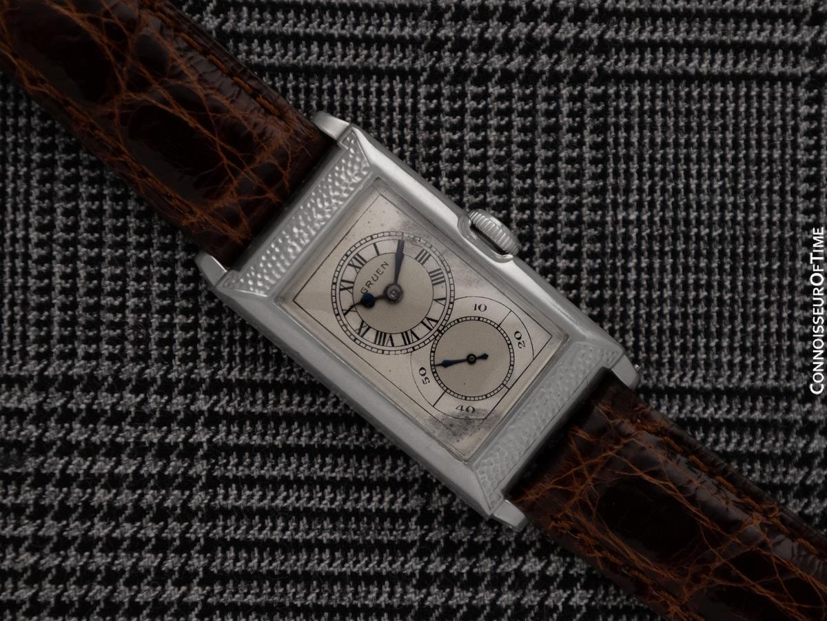 1930 Gruen Vintage Techni - Quadron (Rolex Prince) Watch, 14K Gold-Filled en vente 7