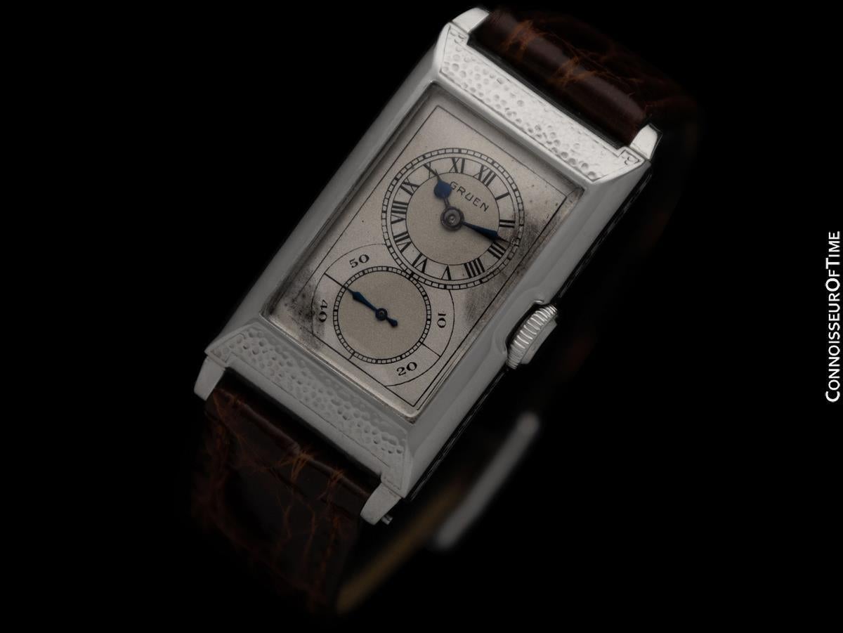1930 Gruen Vintage Techni - Quadron (Rolex Prince) Watch, 14K Gold-Filled Bon état - En vente à Suwanee, GA