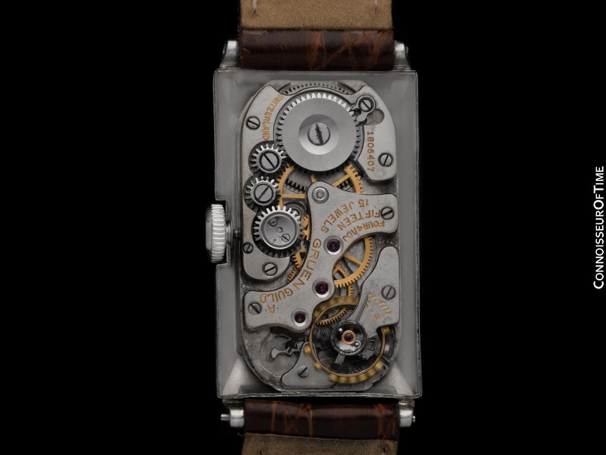 1930 Gruen Vintage Techni - Quadron (Rolex Prince) Watch, 14K Gold-Filled en vente 3