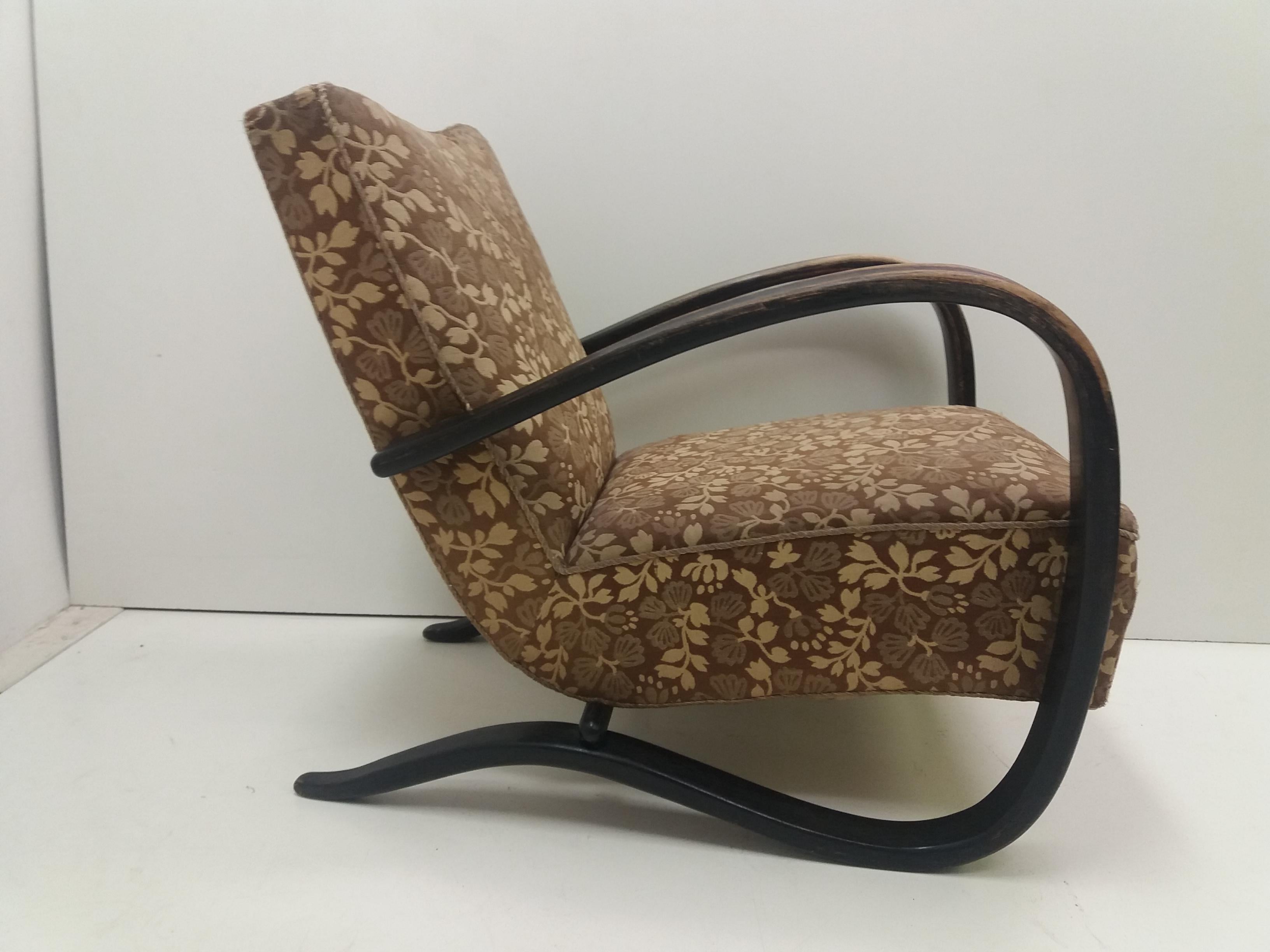 Art Deco 1930 Halabala Armchair H269 for Thonet, Czechoslovakia For Sale