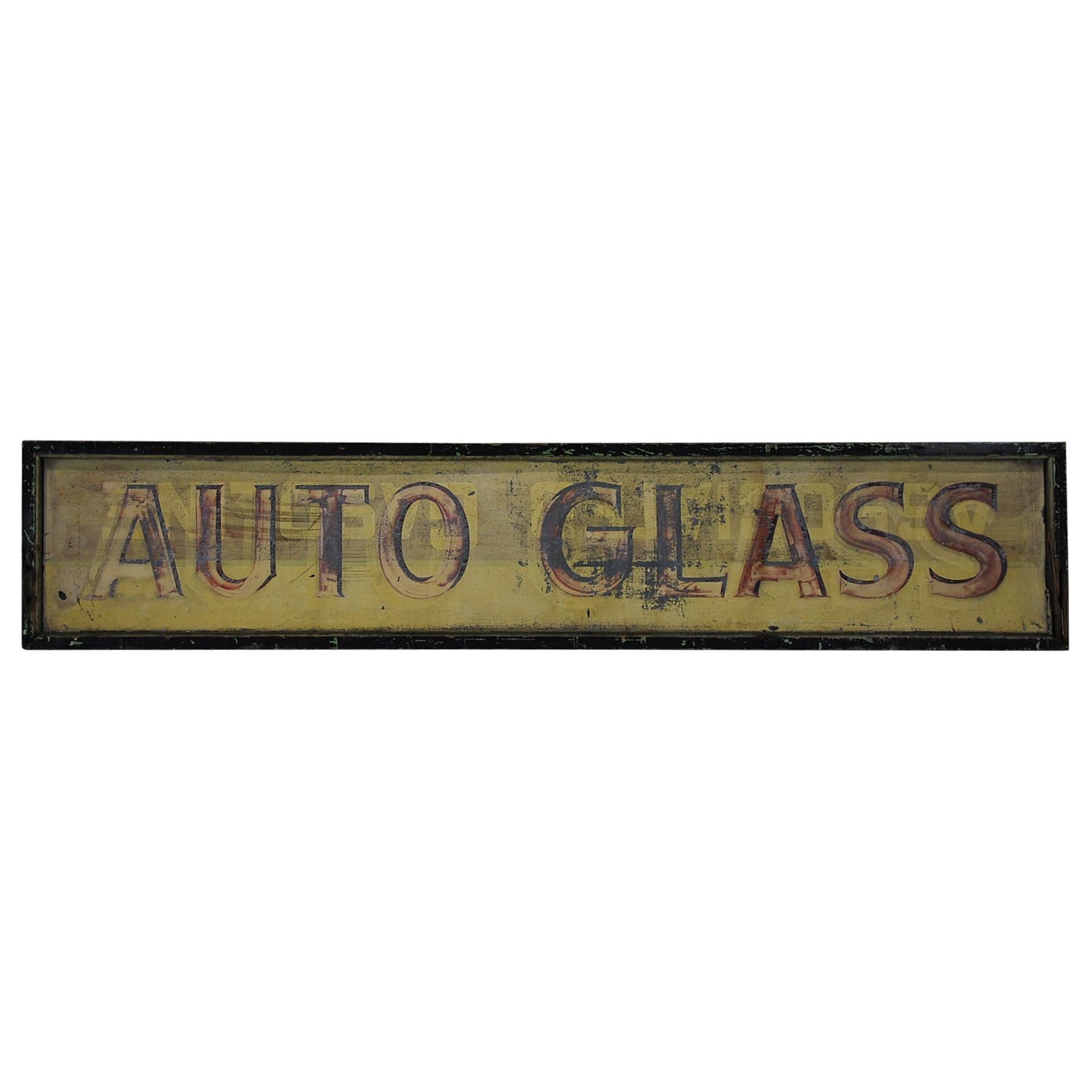 1930 Hand Painted Automotive Sign on Tin