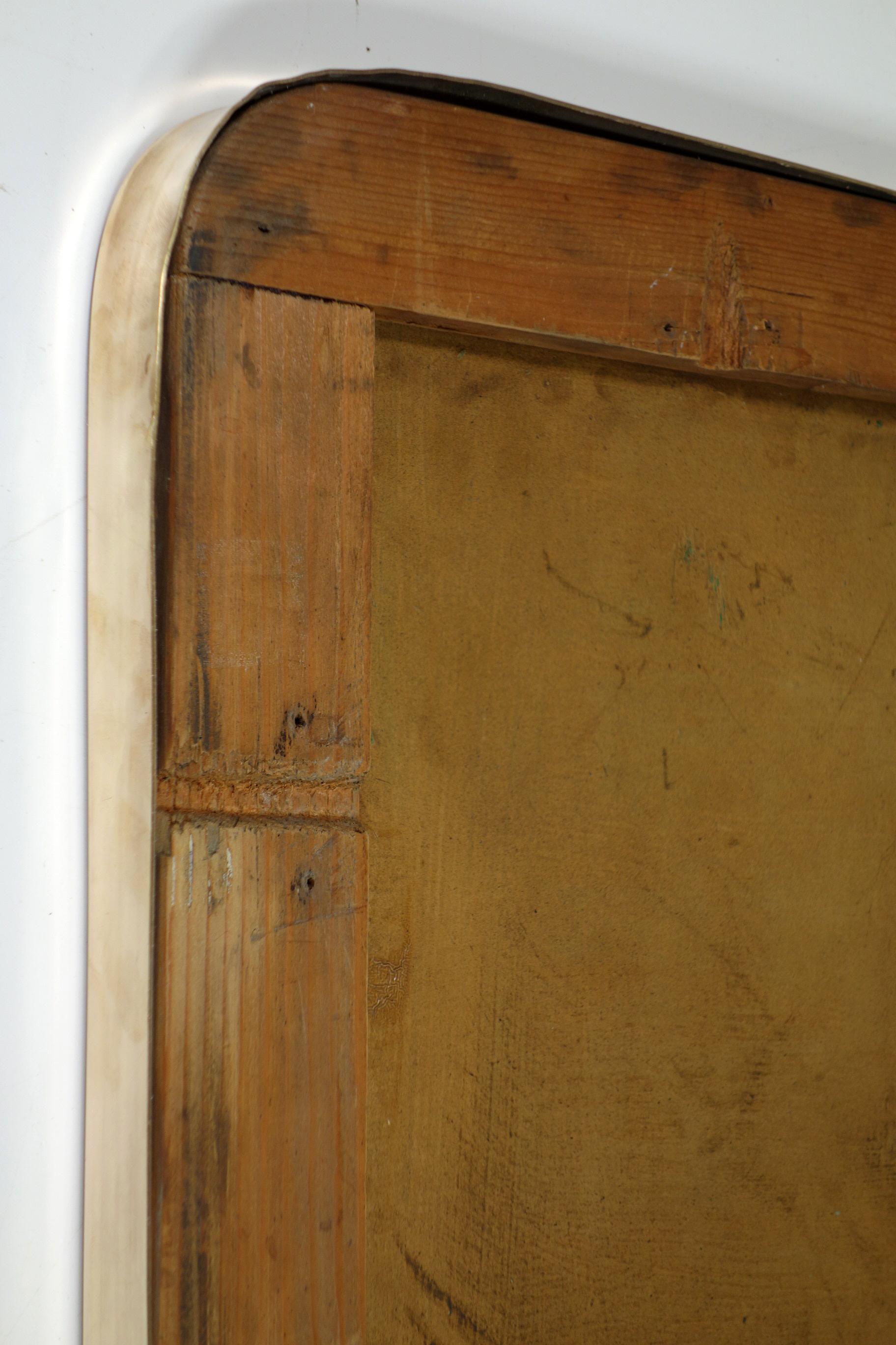 1930 Specchio da parete in ottone di design moderno Art&Deco italiano in vendita 3