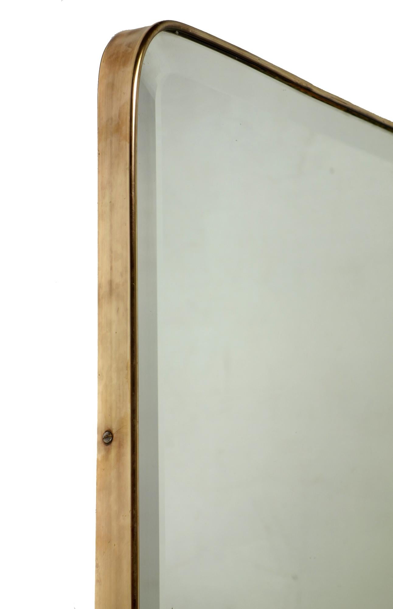 1930 Specchio da parete in ottone di design moderno Art&Deco italiano in vendita 2
