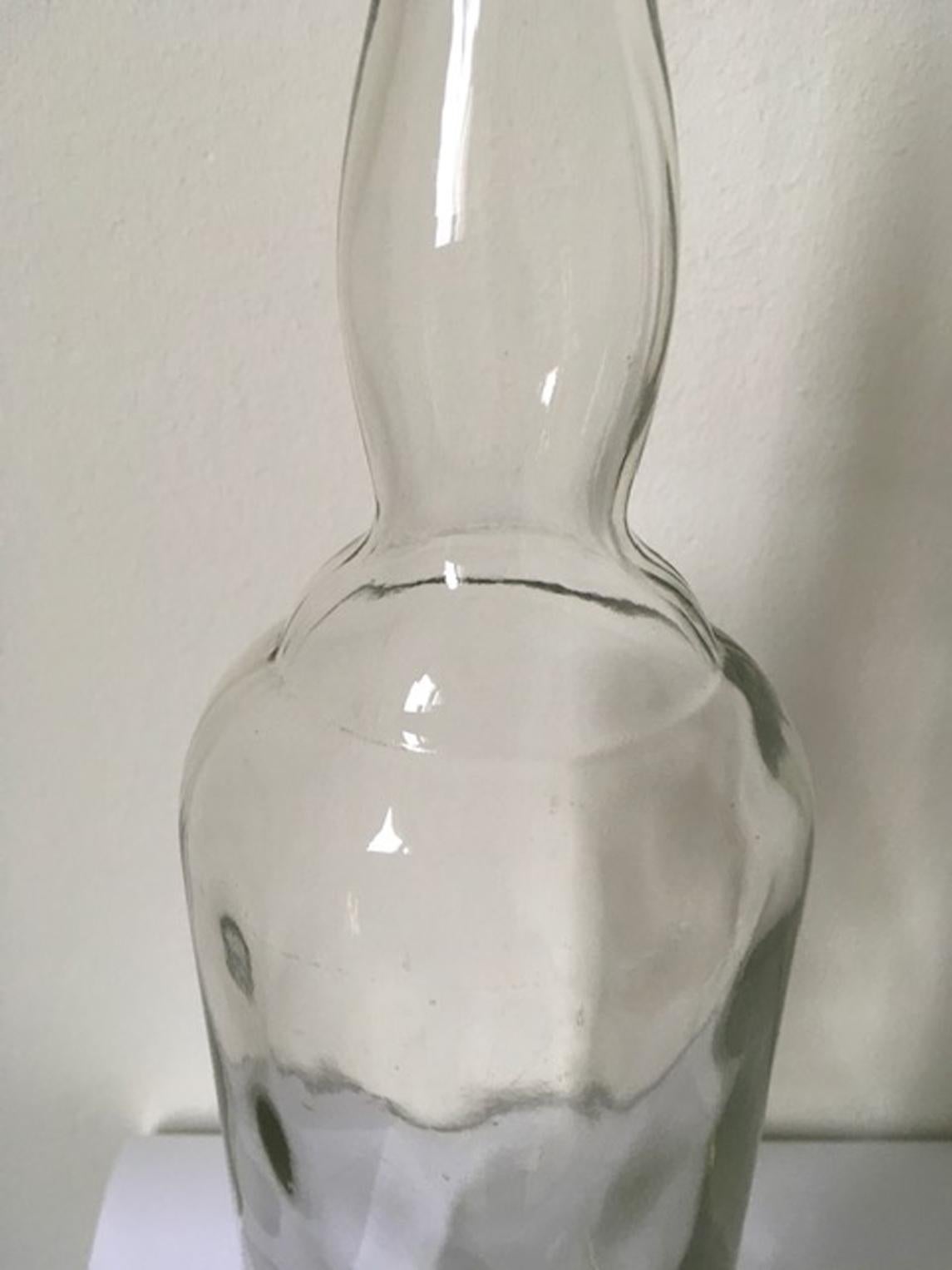 1930 Italy Clear Glass Bottle by Siva Tuscany For Sale 4