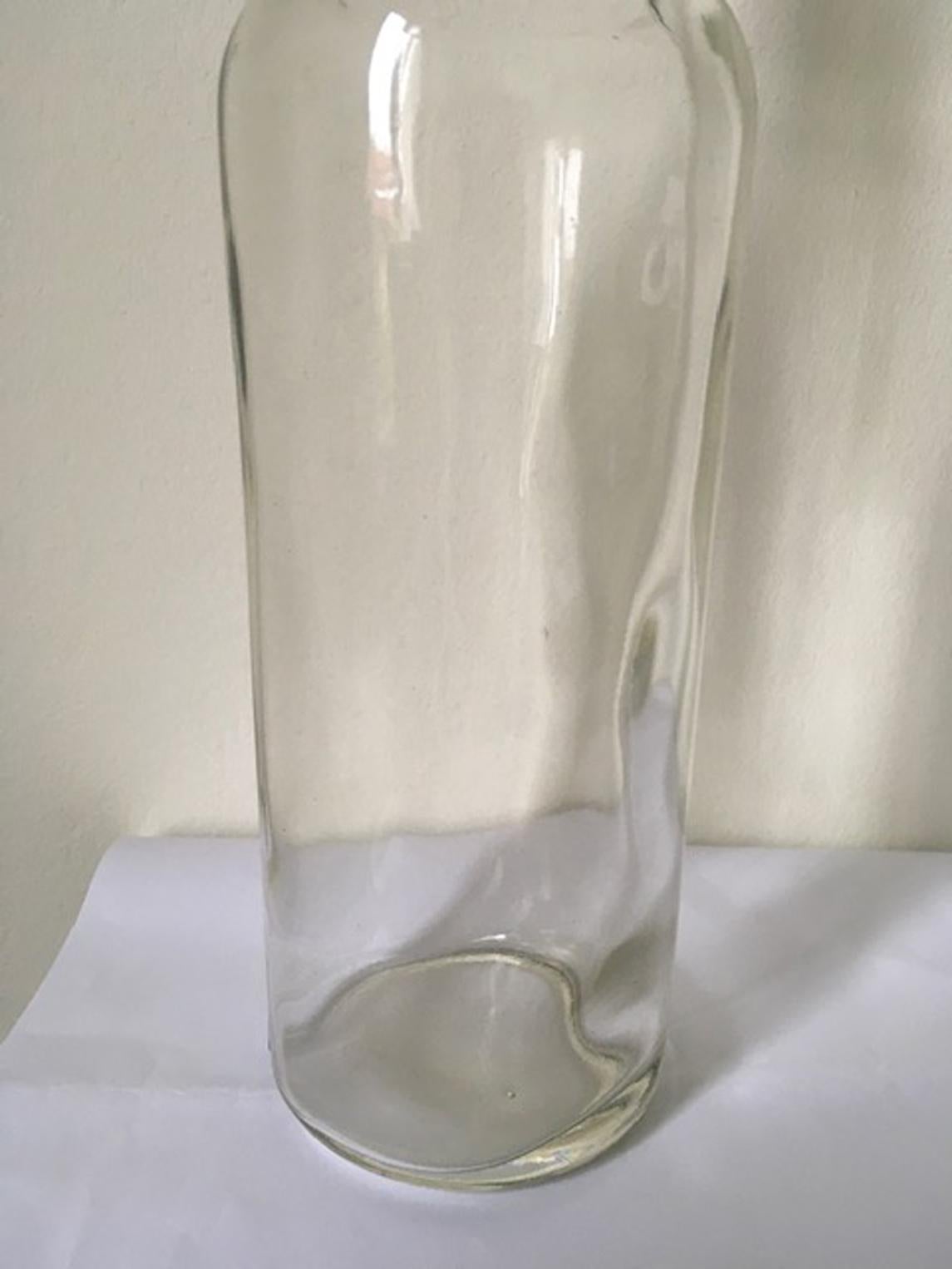 1930 Italy Clear Glass Bottle by Siva Tuscany For Sale 5