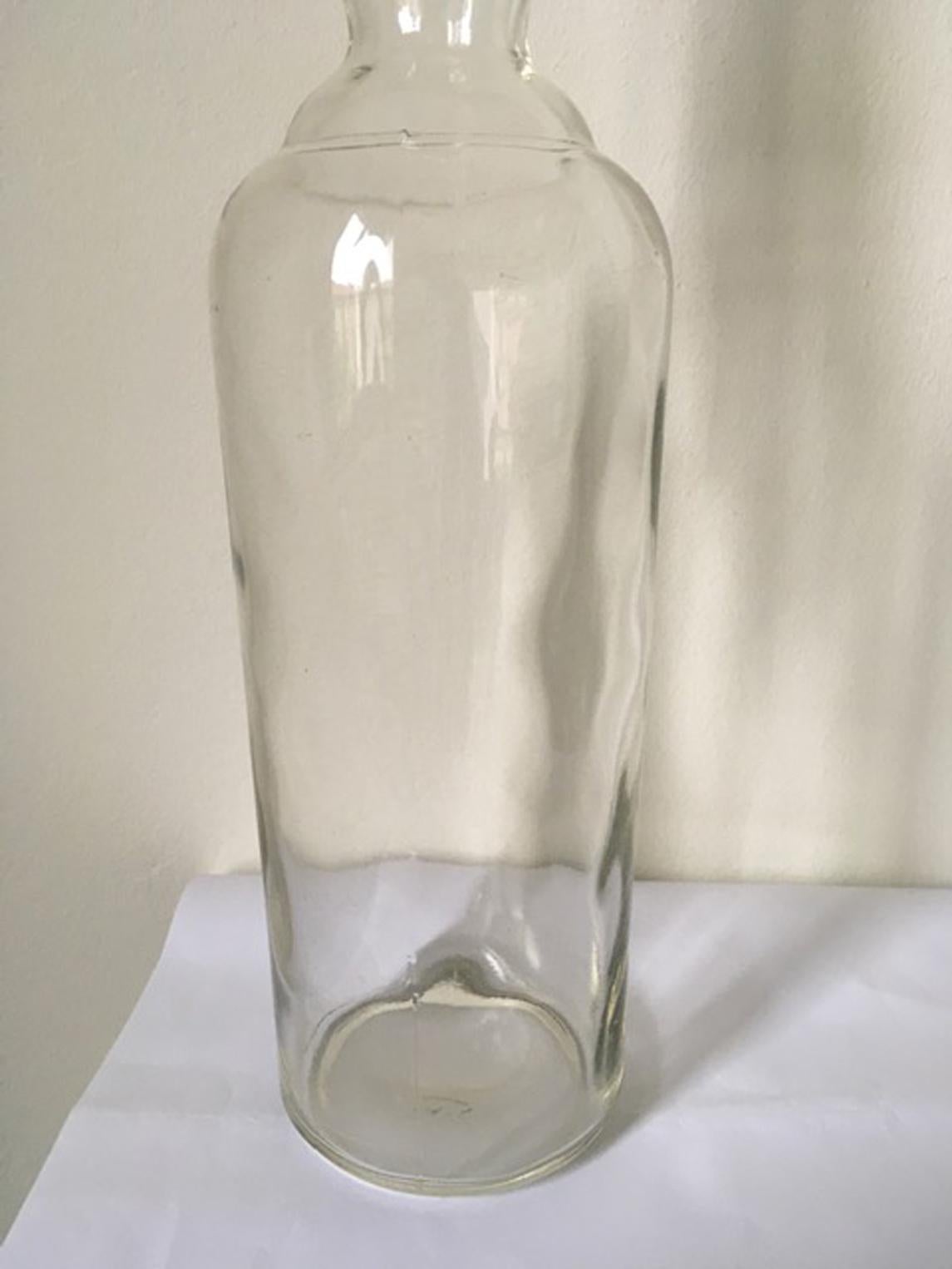 1930 Italy Clear Glass Bottle by Siva Tuscany For Sale 6