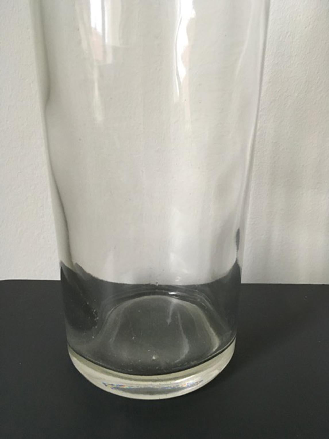 1930 Italy Clear Glass Bottle by Siva Tuscany In Good Condition For Sale In Brescia, IT