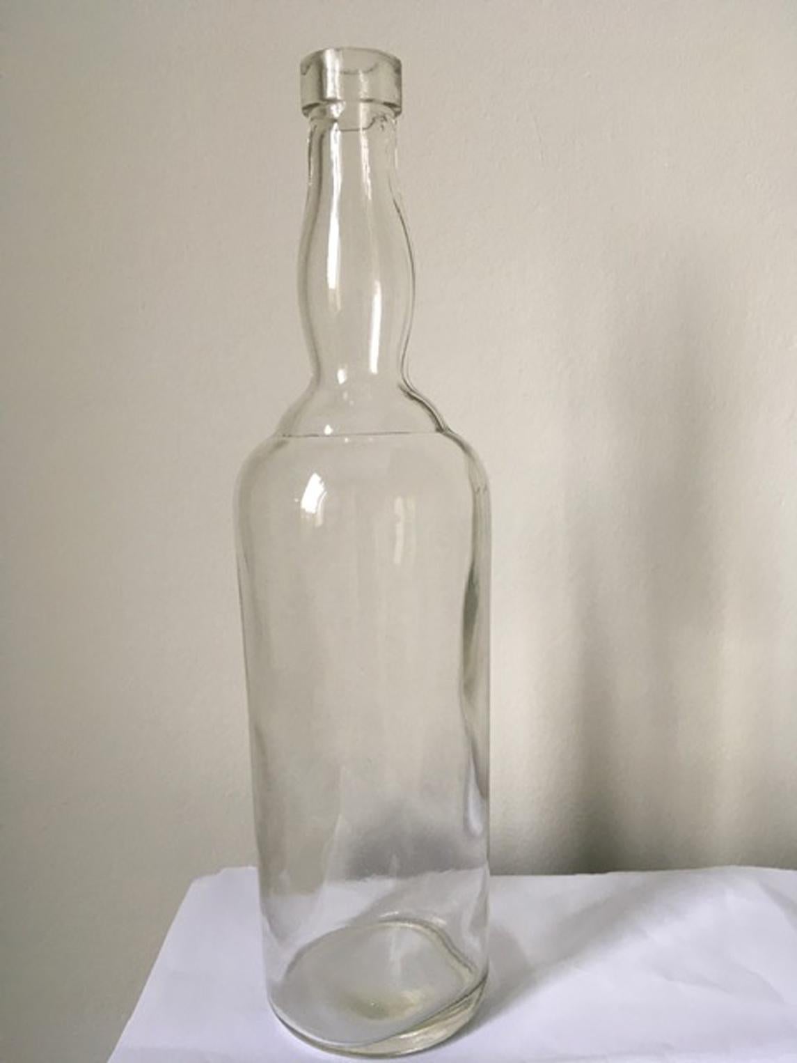 20th Century 1930 Italy Clear Glass Bottle by Siva Tuscany For Sale