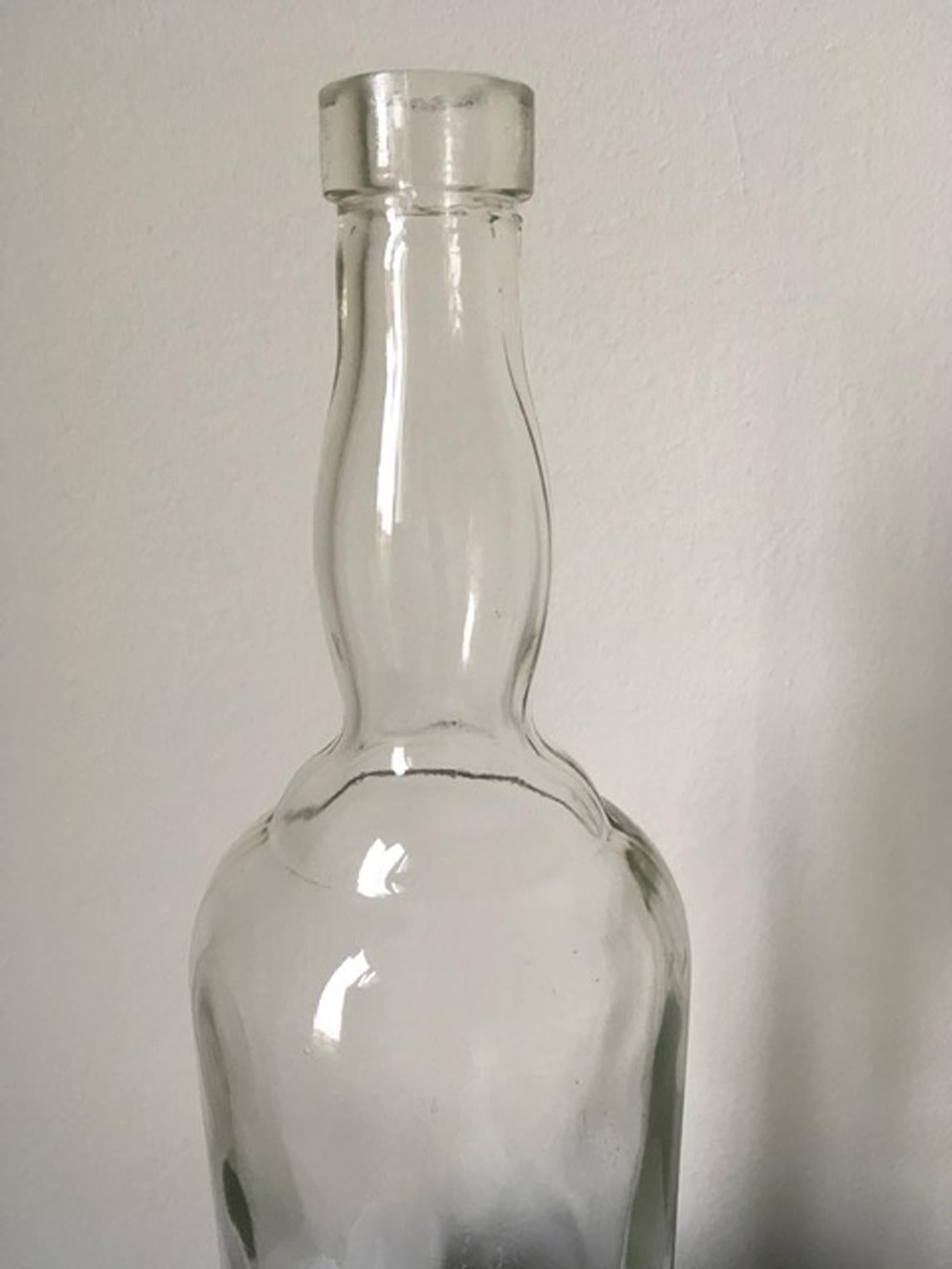 1930 Italy Clear Glass Bottle by Siva Tuscany For Sale 1