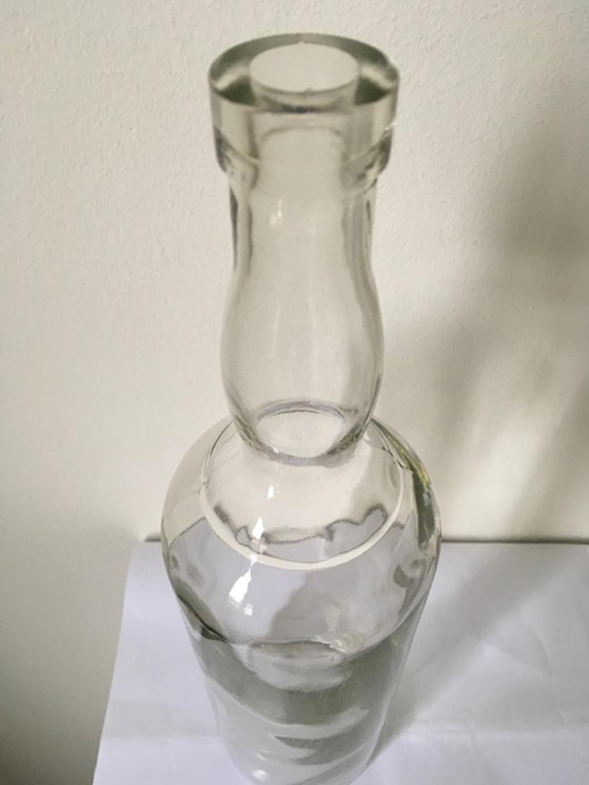 1930 Italy Clear Glass Bottle by Siva Tuscany For Sale 2