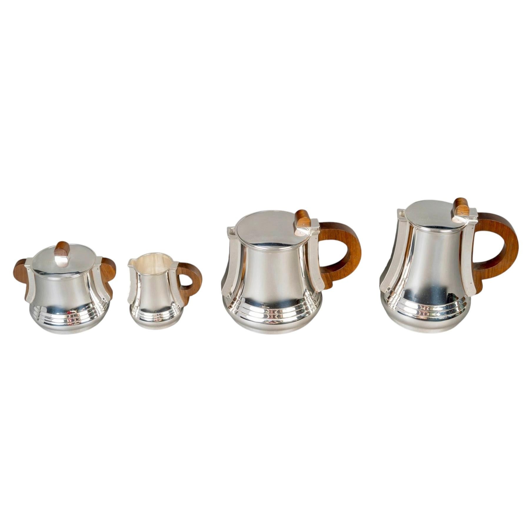 1930 Jean Puiforcat Art Deco Modernist Tea and Coffee Set Sterling Silver
