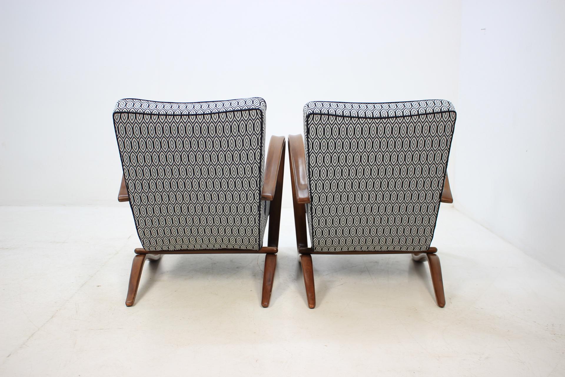 1930 Jindrich Halabala Art Deco Armchairs H-269, Set of 2 1