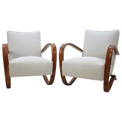 1930 Jindrich Halabala Art Deco Armchairs H-269, Set of 2