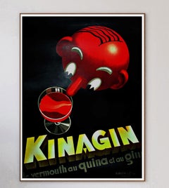 1930 Kinagin Liquor Original Vintage Poster