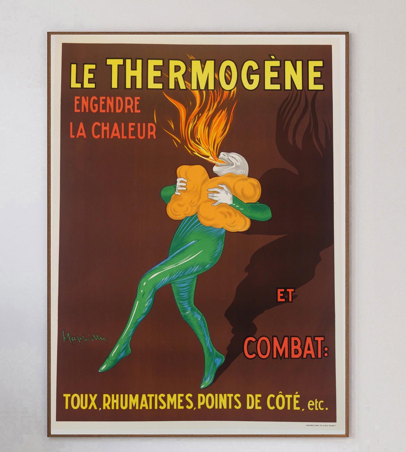 Représentant un clown crachant du feu et tenant le produit, cette superbe affiche pour 