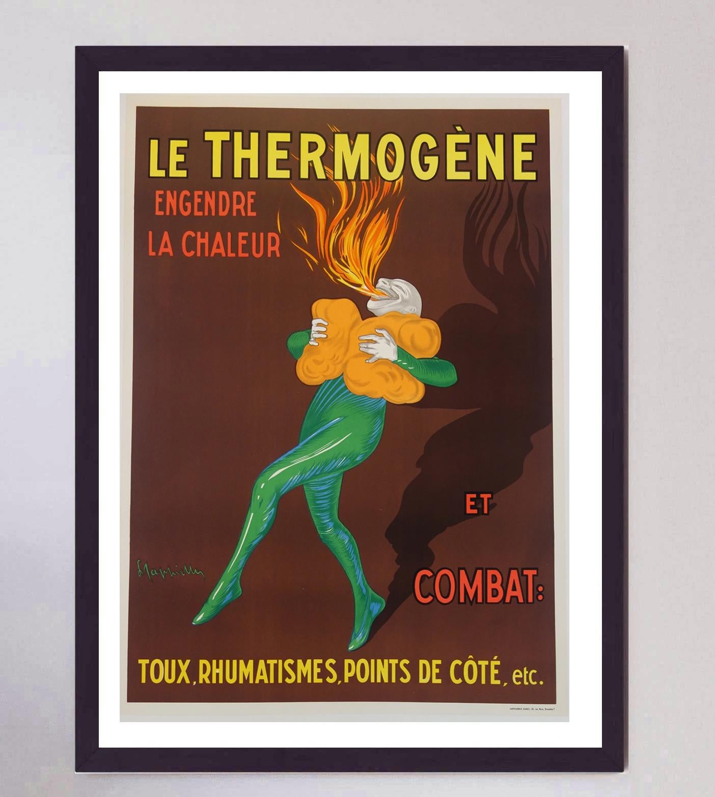 Mid-20th Century 1930 Le Thermogene Original Vintage Poster For Sale