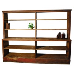 1930 Mercantile General Store Open Shelving  Storage Cabinet